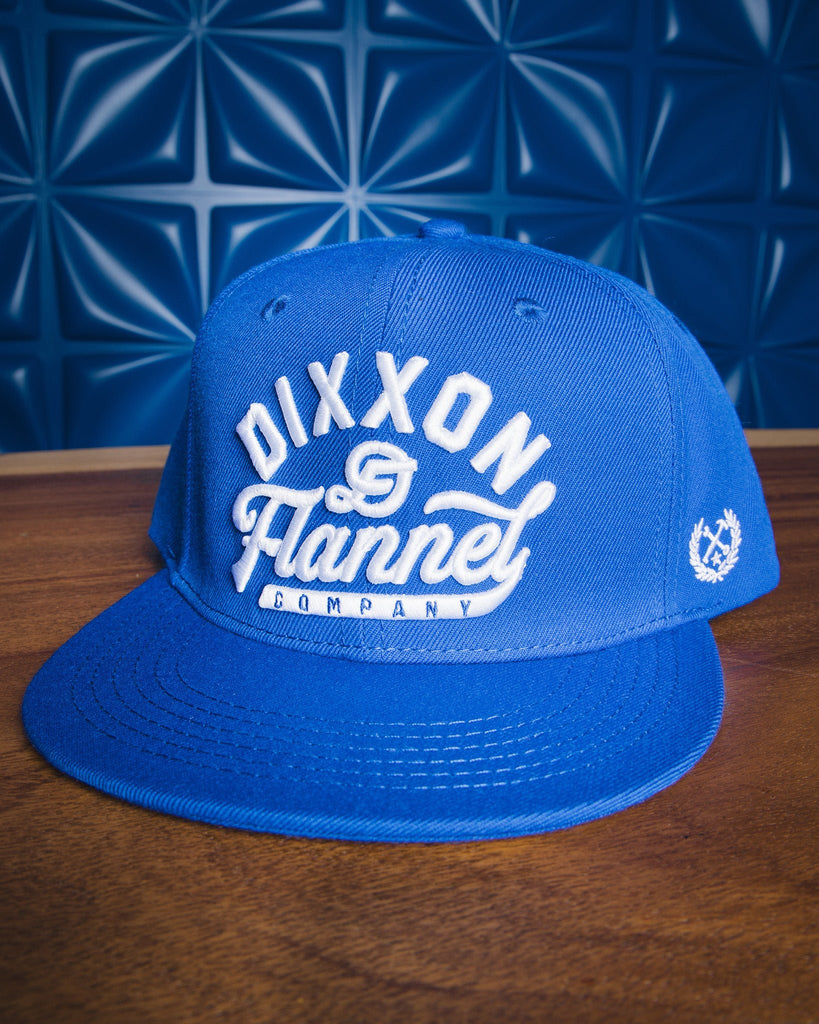 Script Flat Bill Snapback - Blue - Dixxon Flannel Co.