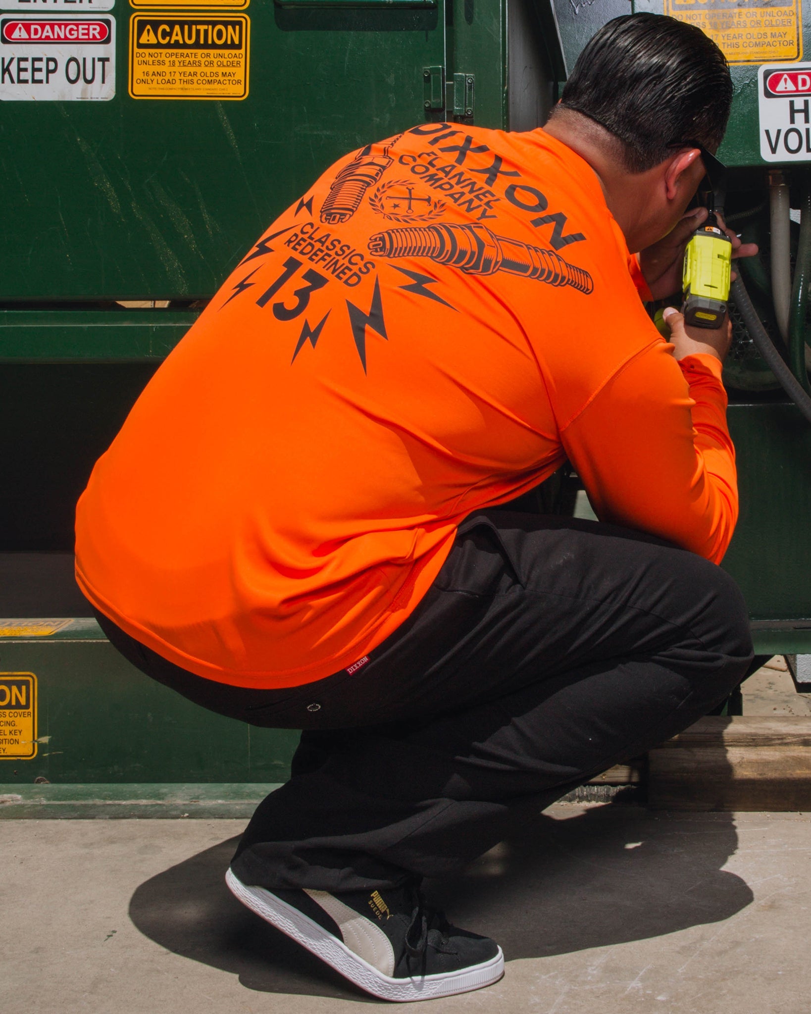 Sparky UV Long Sleeve T-Shirt - Orange - Dixxon Flannel Co.