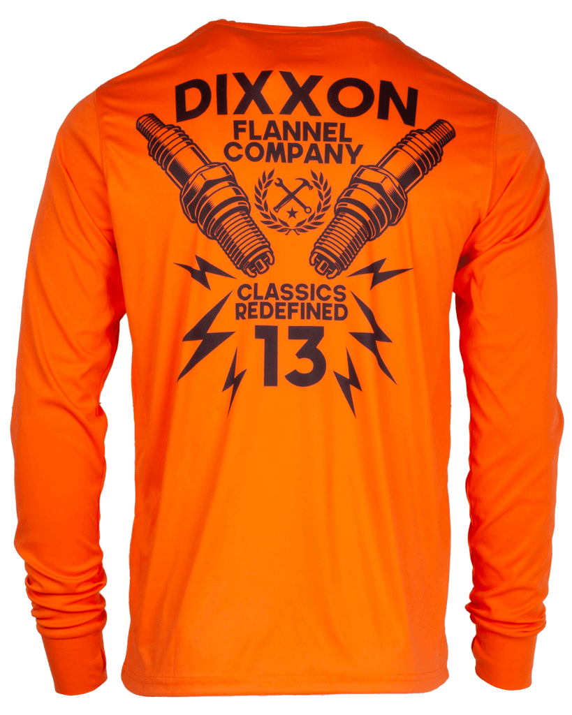 Sparky UV Long Sleeve T-Shirt - Orange - Dixxon Flannel Co.