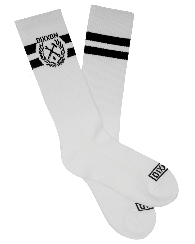 Stay Humble Premium Crew Socks - White & Black - Dixxon Flannel Co.