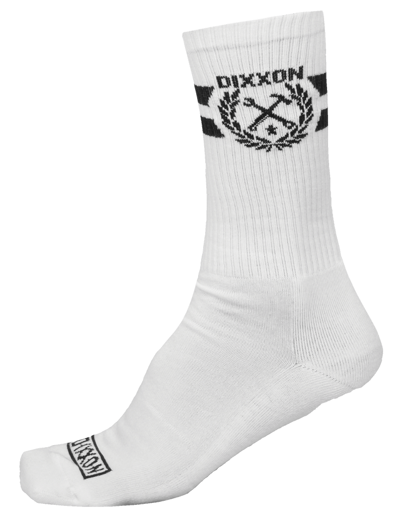 Stay Humble Premium Crew Socks - White & Black - Dixxon Flannel Co.