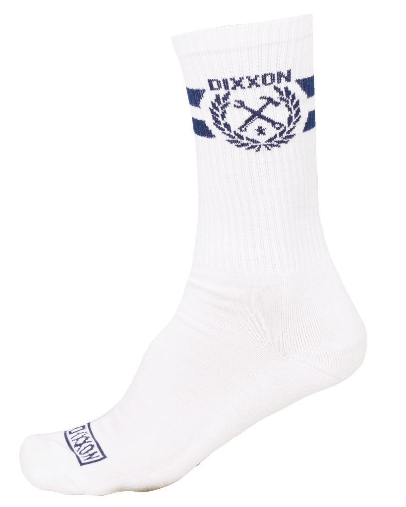 Stay Humble Premium Crew Socks - White & Blue - Dixxon Flannel Co.