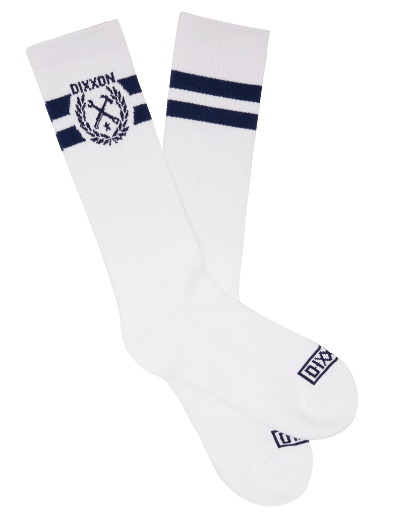 Stay Humble Premium Crew Socks - White & Blue - Dixxon Flannel Co.