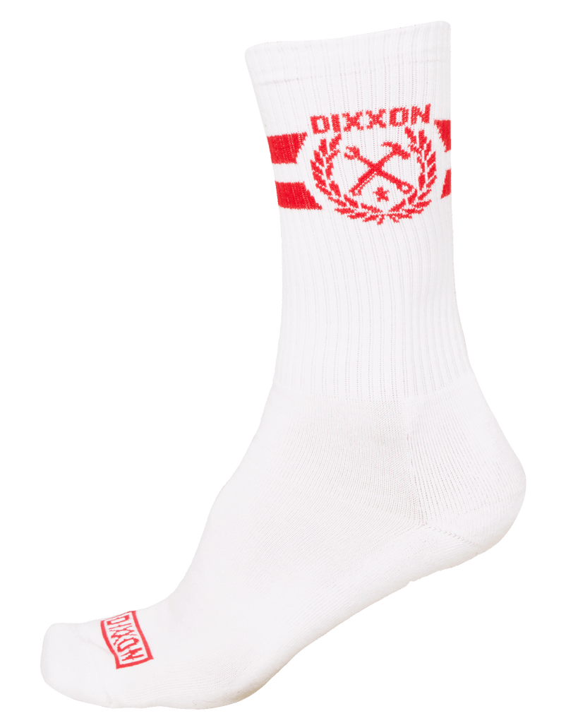 Stay Humble Premium Crew Socks - White & Red - Dixxon Flannel Co.