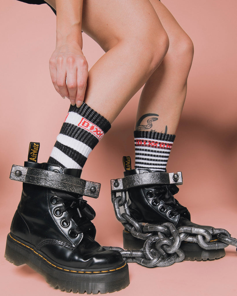 Striper Premium Crew Socks - Black & White - Dixxon Flannel Co.