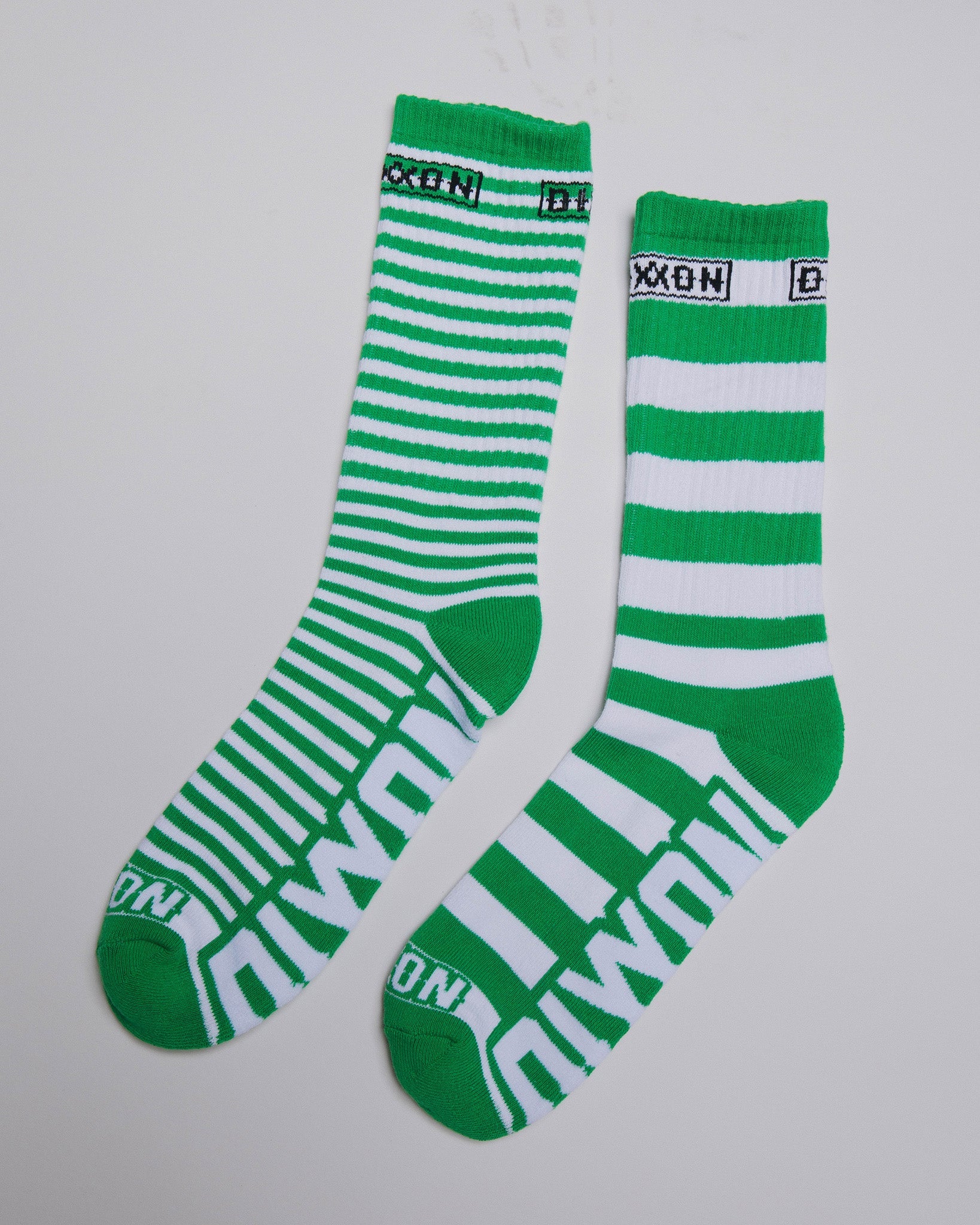 Striper Premium Crew Socks - Green & White - Dixxon Flannel Co.