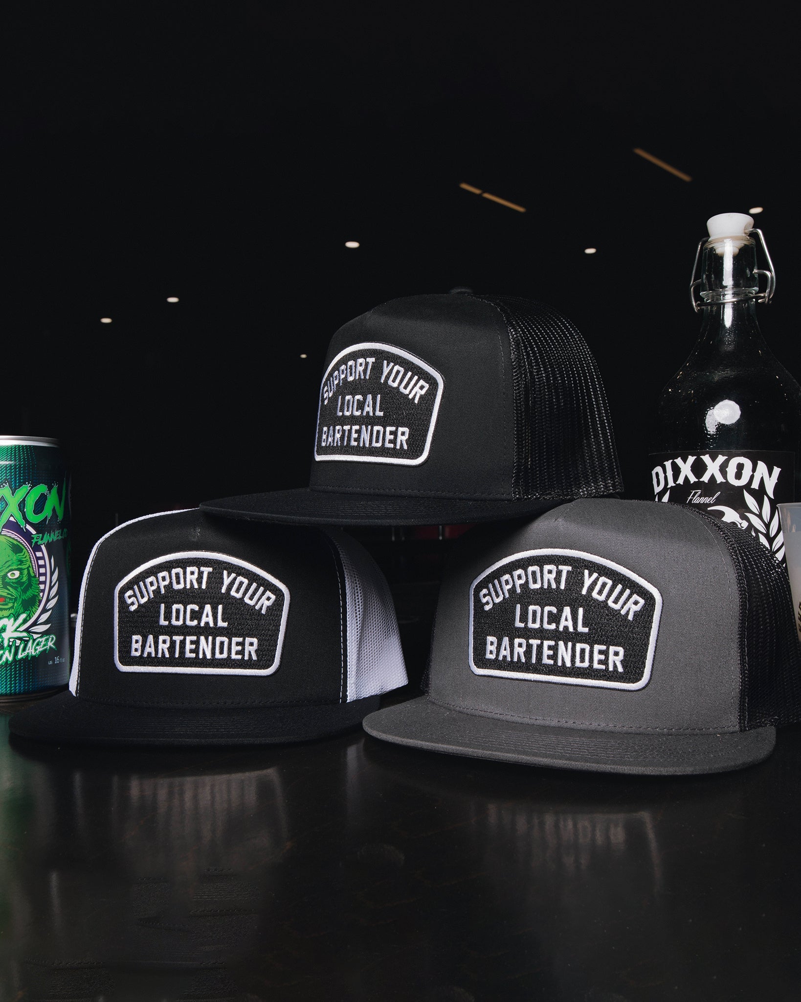 Support Your Local Bartender Flat Bill Trucker Snapback - Dixxon Flannel Co.