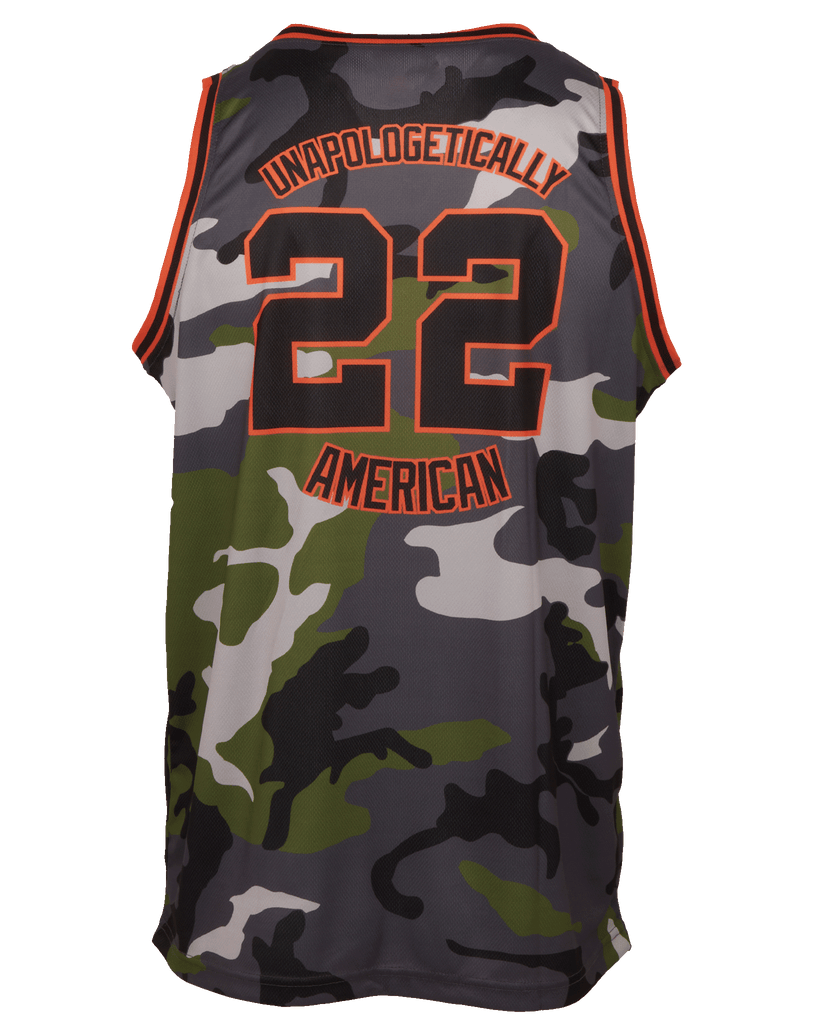 Unapologetically American Jersey - Camo & Orange - Dixxon Flannel Co.