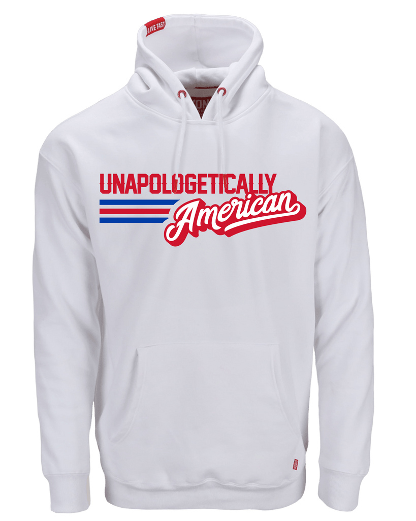 Unapologetically American Pullover Hoodie - White - Dixxon Flannel Co.