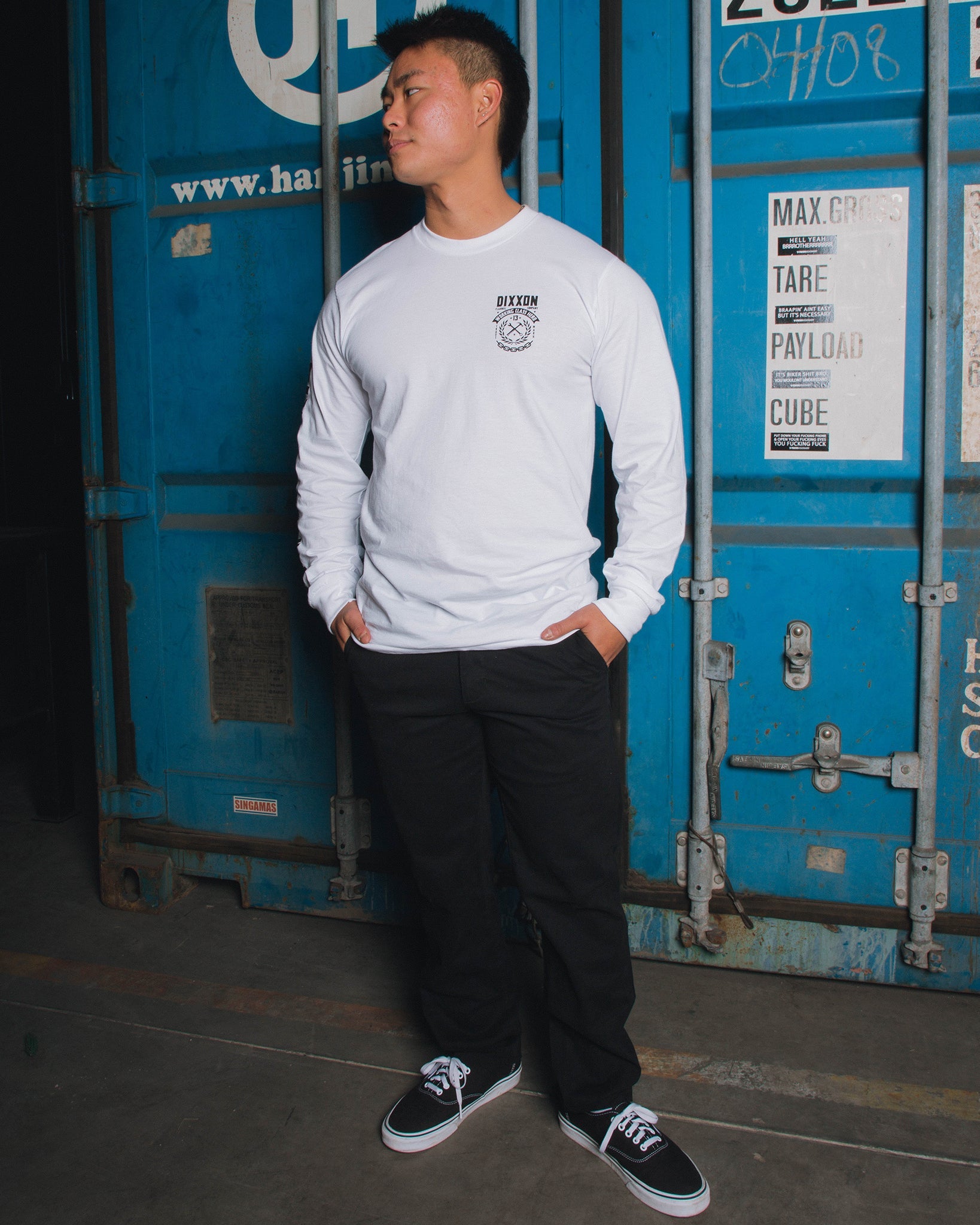 Weld Long Sleeve T-Shirt - White & Black - Dixxon Flannel Co.