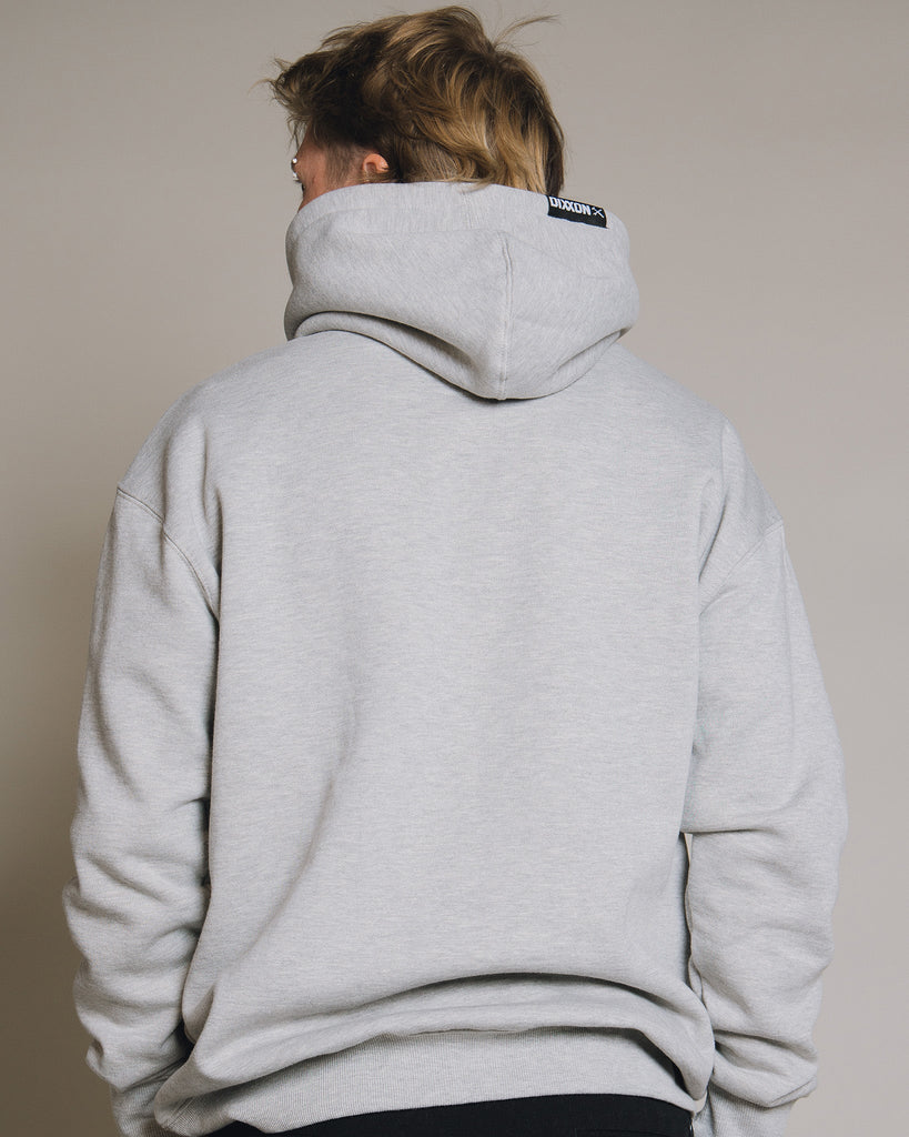 White Award Crest Pullover Hoodie - Heathered Gray - Dixxon Flannel Co.