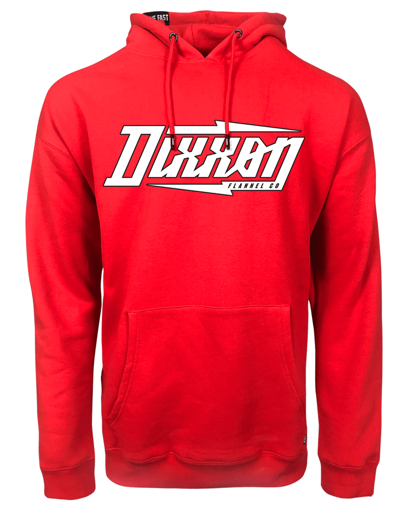 White Bolt Pullover Hoodie - Red - Dixxon Flannel Co.