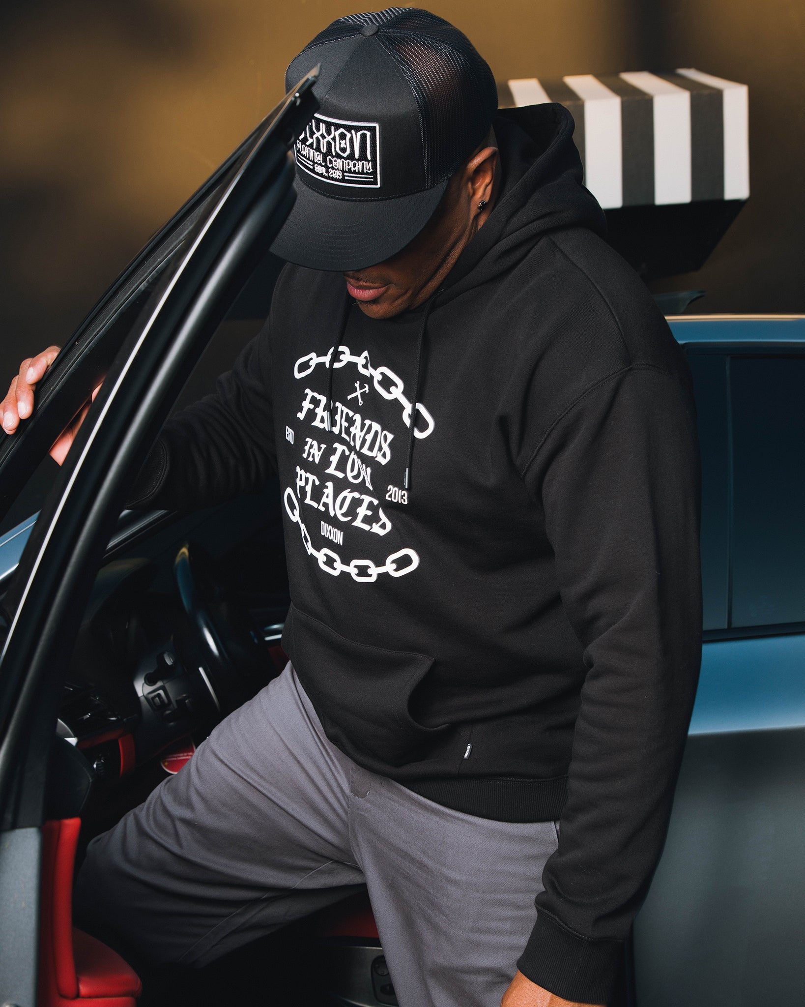 White Friends in Low Places Pullover Hoodie - Black - Dixxon Flannel Co.
