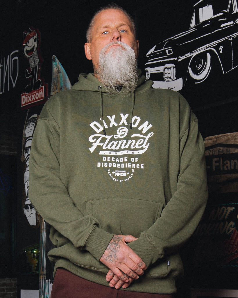 White Pastime Pullover Hoodie - O.D. Green - Dixxon Flannel Co.