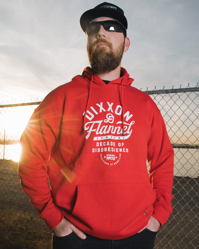 White Pastime Pullover Hoodie - Red - Dixxon Flannel Co.