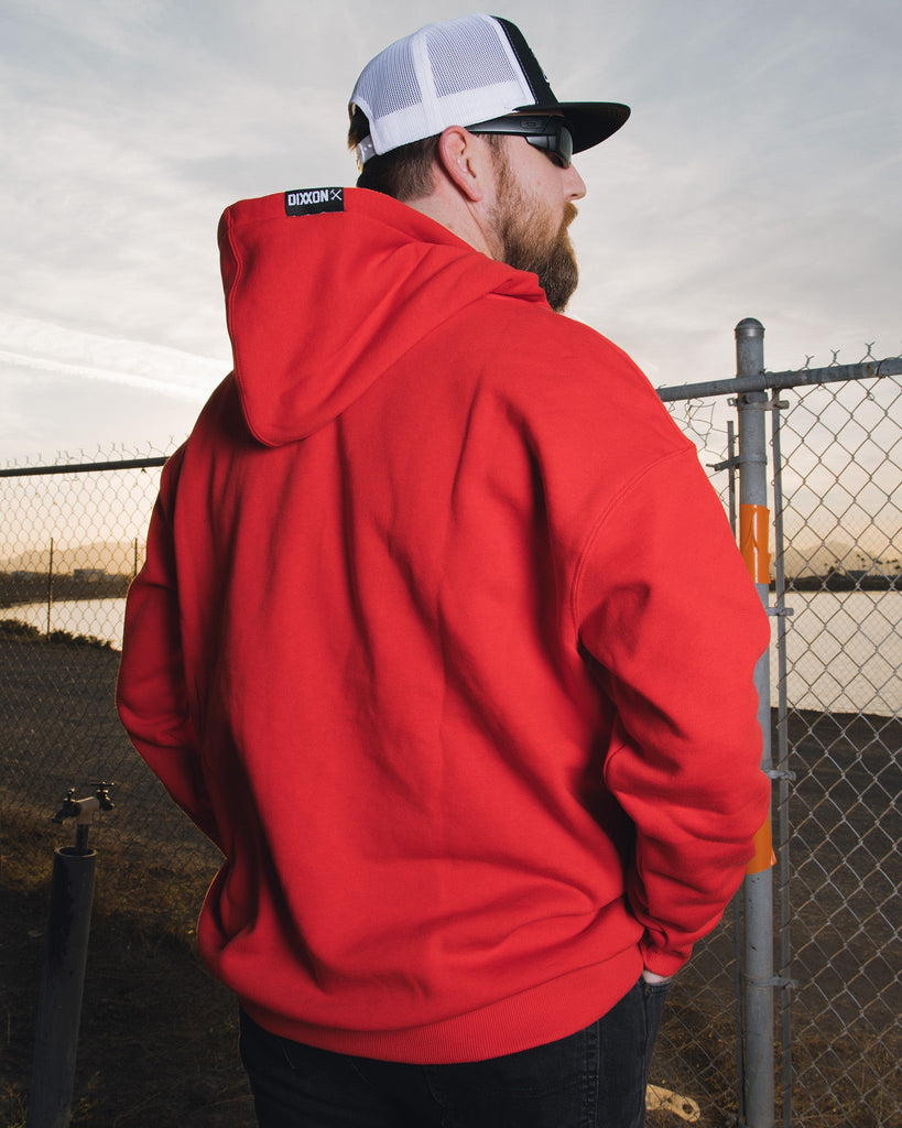 White Pastime Pullover Hoodie - Red - Dixxon Flannel Co.