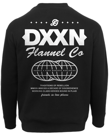 Men's White Tech Crewneck Sweatshirt - Black | Dixxon Flannel Co.
