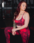 Women's Athletic Tie Dye Leggings - Red - Dixxon Flannel Co.