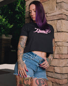 Women's Ballpark Crop Top - Pink & Black - Dixxon Flannel Co.