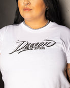 Women's Ballpark Crop Top - White & Black - Dixxon Flannel Co.