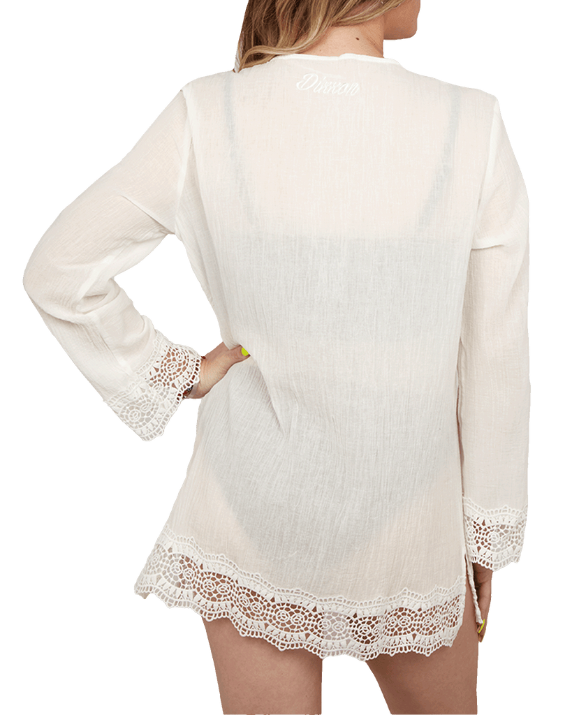 Women's Boho Lace Cover Up - White - Dixxon Flannel Co.
