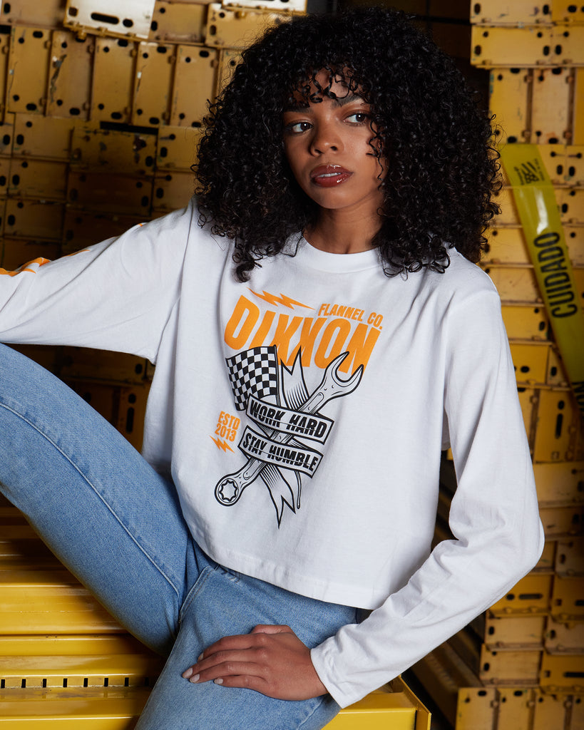 Women's Bolt Long Sleeve Crop Top - Dixxon Flannel Co.