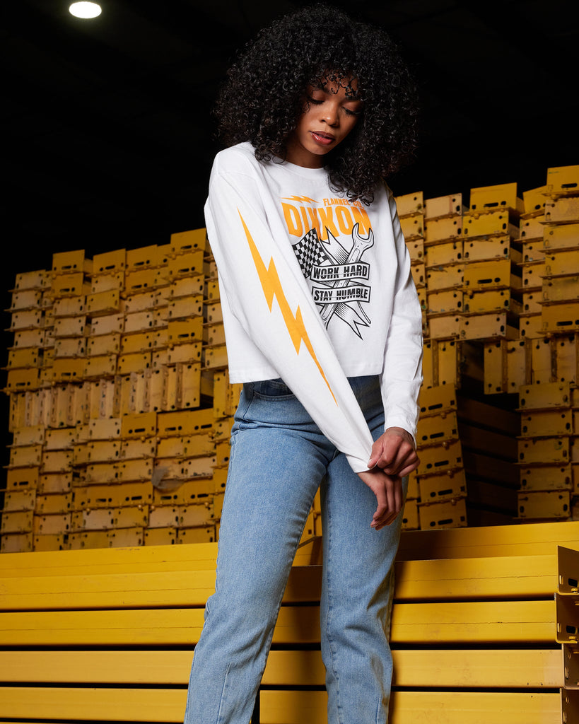Women's Bolt Long Sleeve Crop Top - Dixxon Flannel Co.