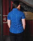 Women's Bougie Short Sleeve - Blue & White - Dixxon Flannel Co.