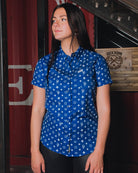 Women's Bougie Short Sleeve - Blue & White - Dixxon Flannel Co.