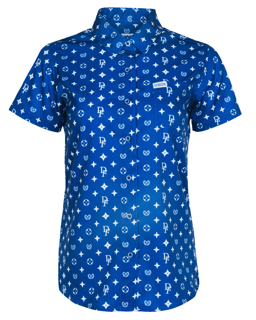 Women's Bougie Short Sleeve - Blue & White - Dixxon Flannel Co.