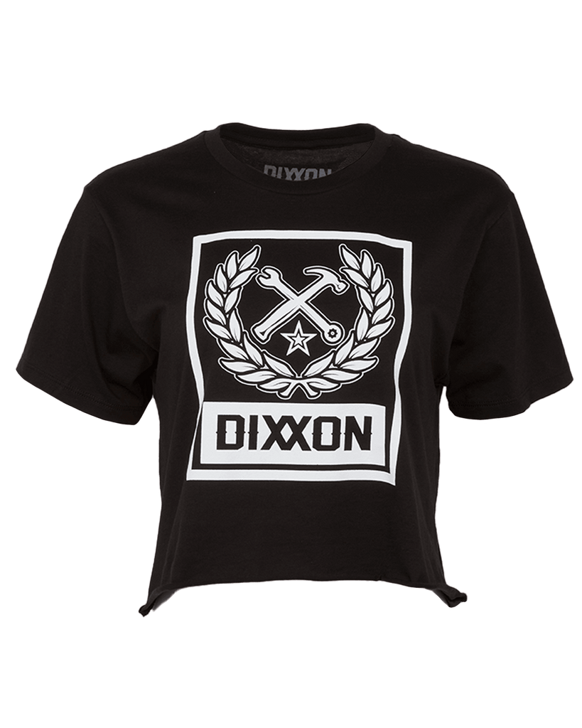 Women's Box Crest Crop Top - Black & White - Dixxon Flannel Co.