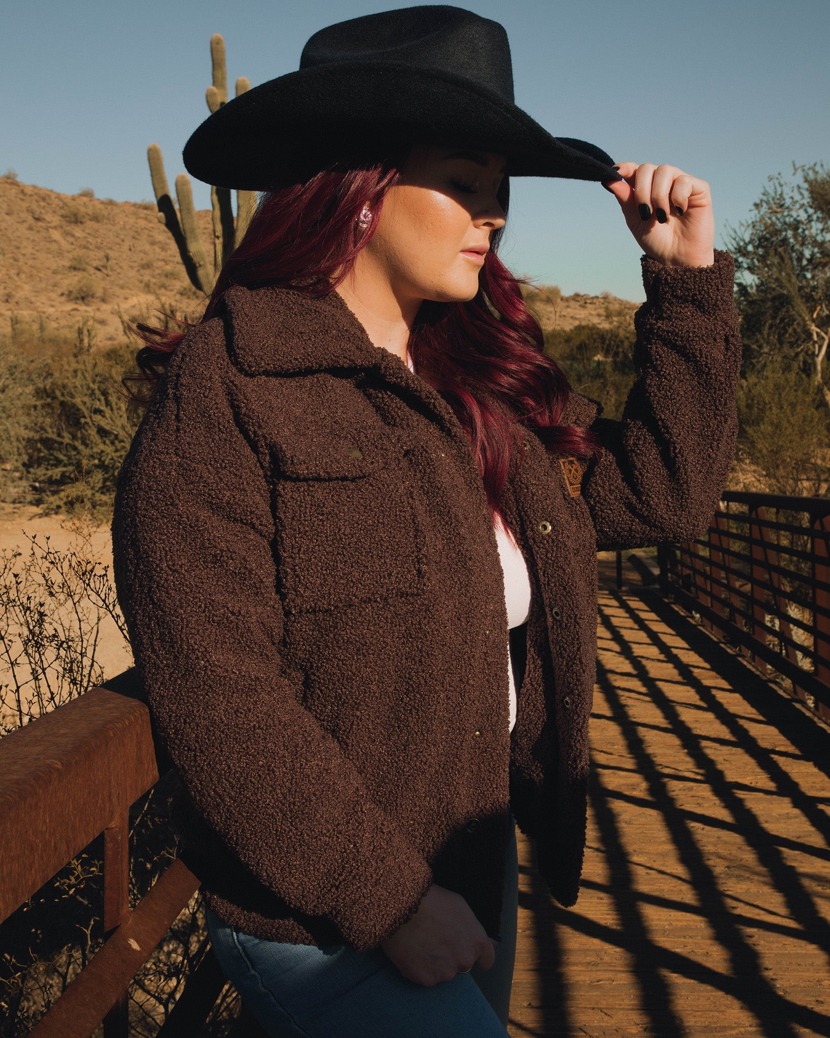 Women's Cheyenne Sherpa Jacket - Brown - Dixxon Flannel Co.