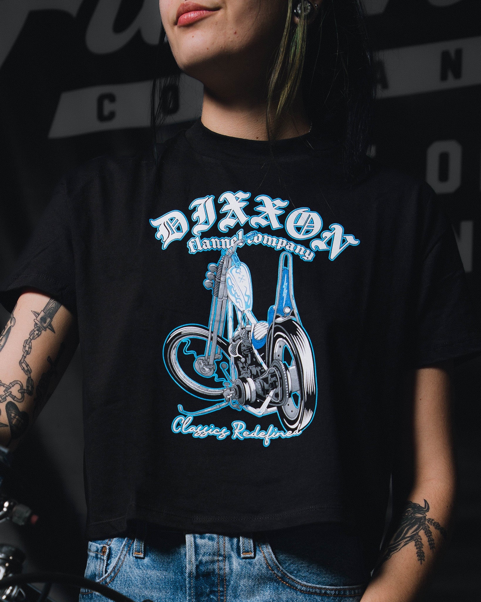 Women's Classic Chopper Crop Top - Black - Dixxon Flannel Co.
