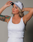 Women's Classic Crop Top - White Marble - Dixxon Flannel Co.