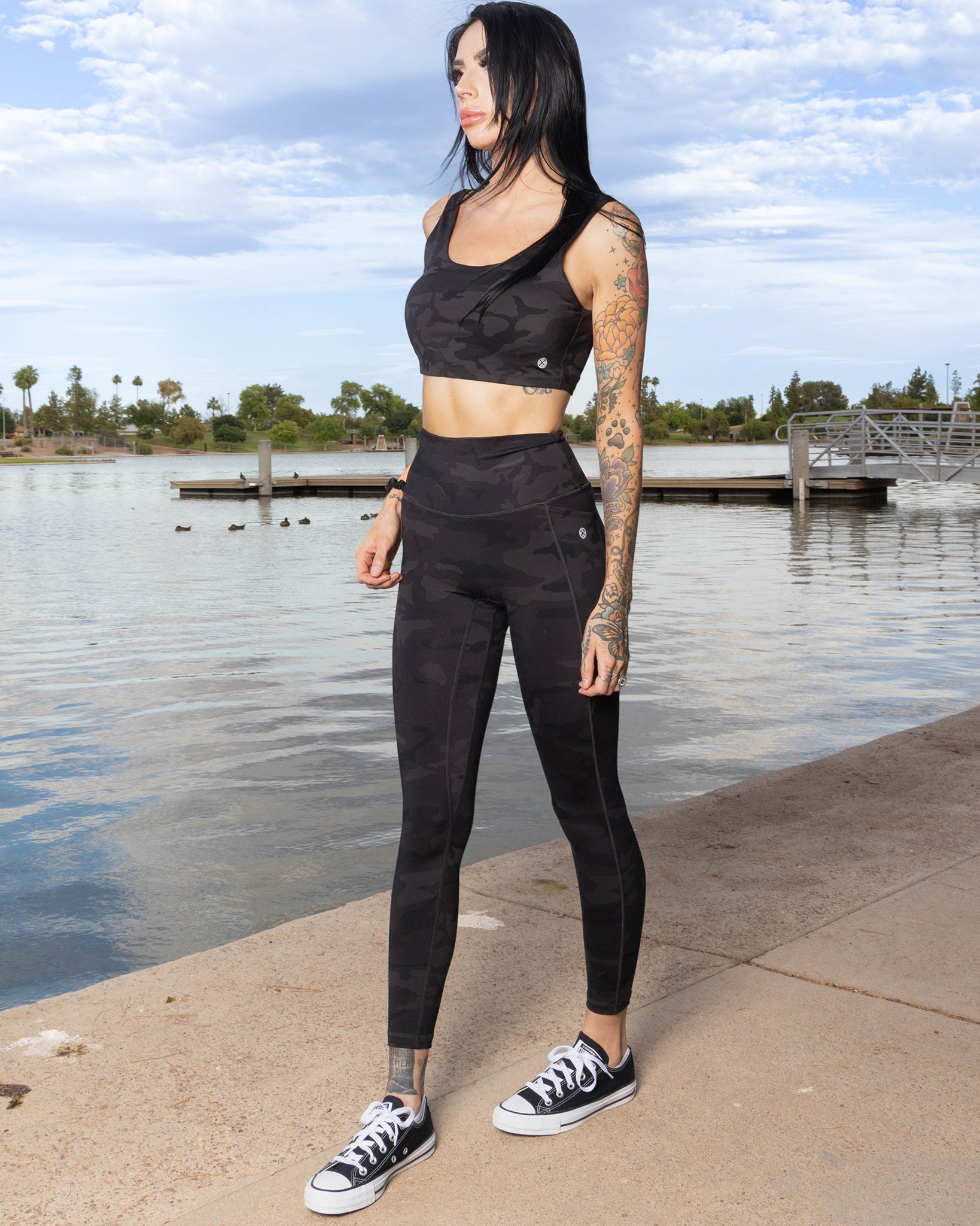 Women's Classic Leggings - Black Camo