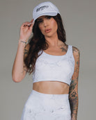 Women's Classic Sports Bra - White Marble - Dixxon Flannel Co.