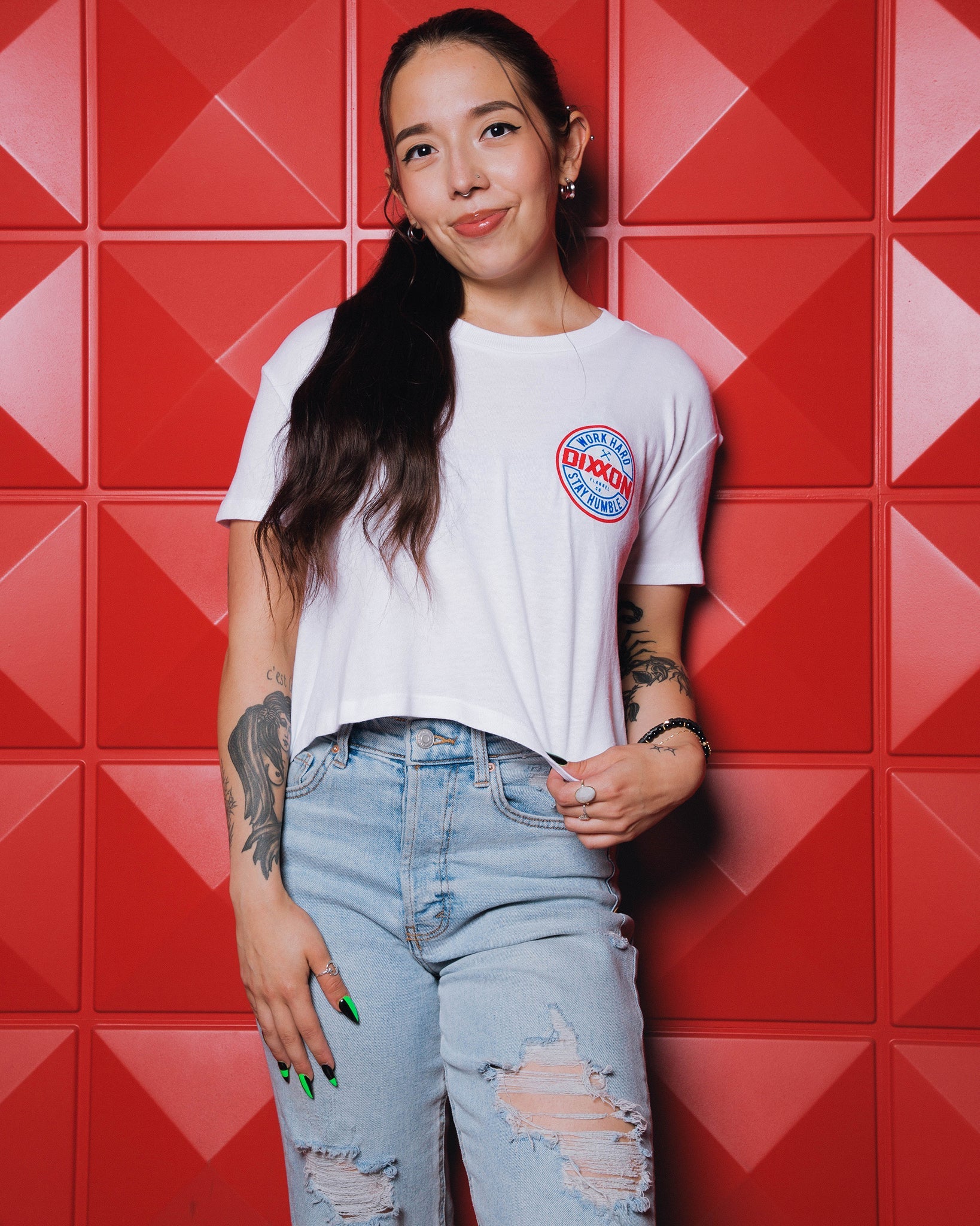 Women's Corpo Crop Top - Red, White, & Blue - Dixxon Flannel Co.