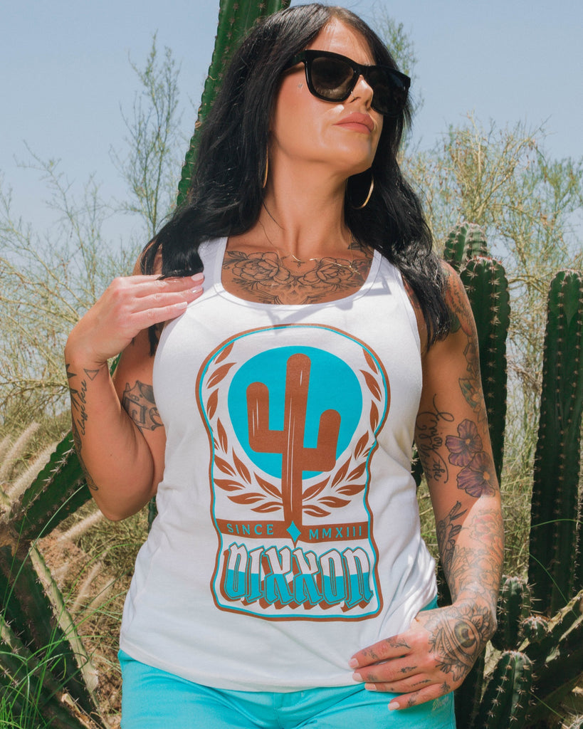Women's Desert Dixxon Fitted Tank - White - Dixxon Flannel Co.