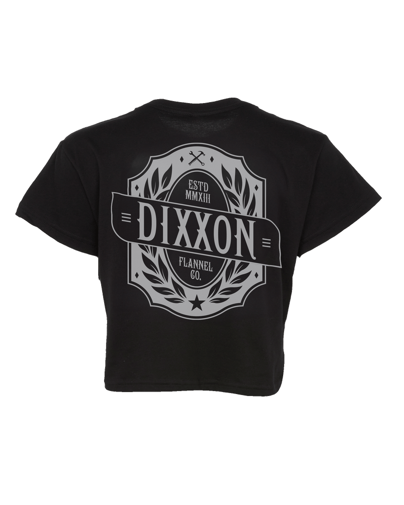 Women's Established Crest Crop Top - Black - Dixxon Flannel Co.