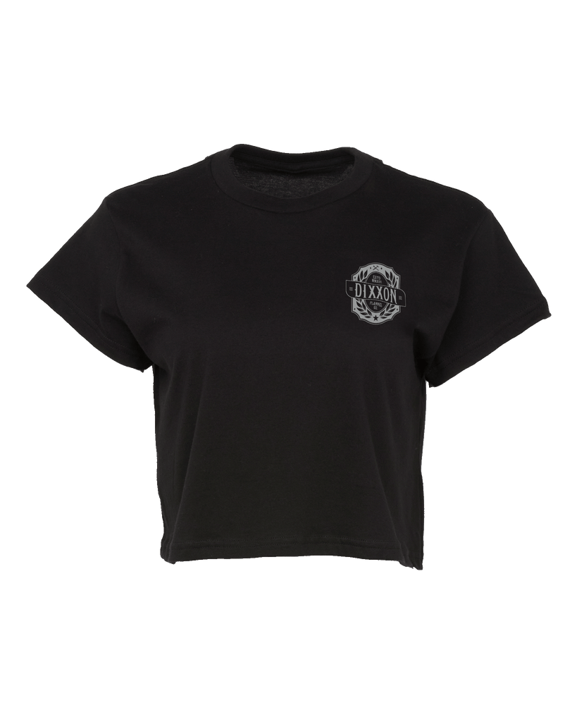 Women's Established Crest Crop Top - Black - Dixxon Flannel Co.