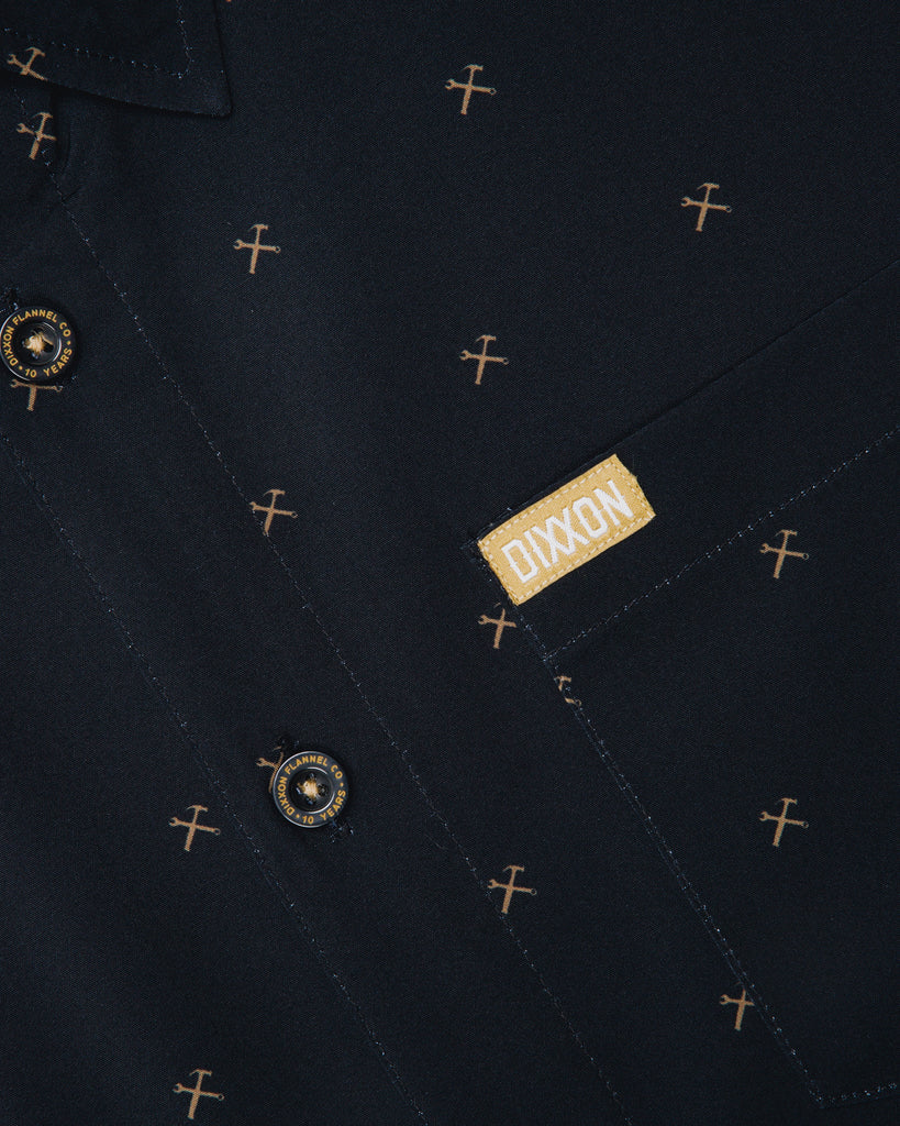 Women's Finney Short Sleeve - Black & Gold - Dixxon Flannel Co.