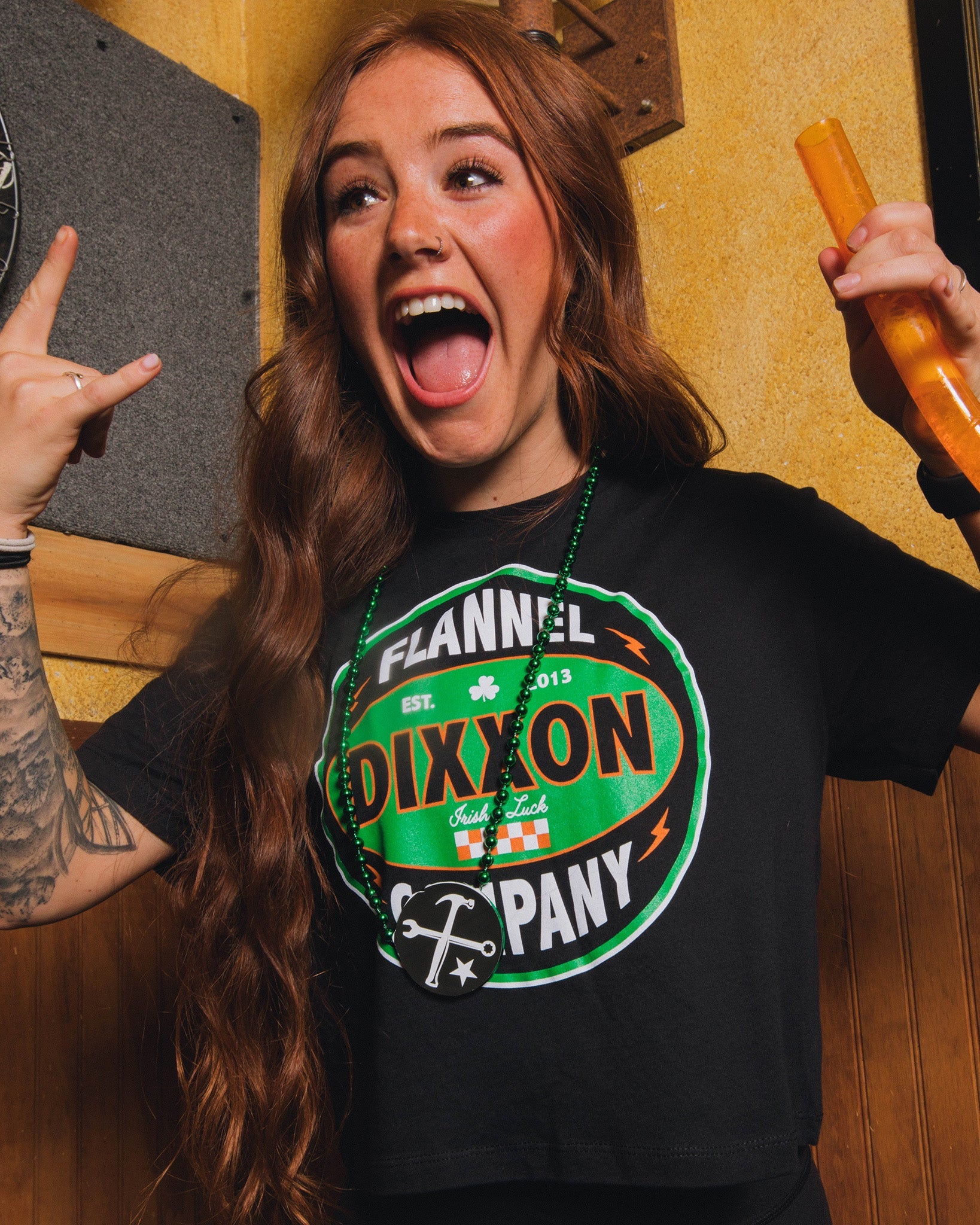 Women's Green Keystone Crop Top - Black - Dixxon Flannel Co.