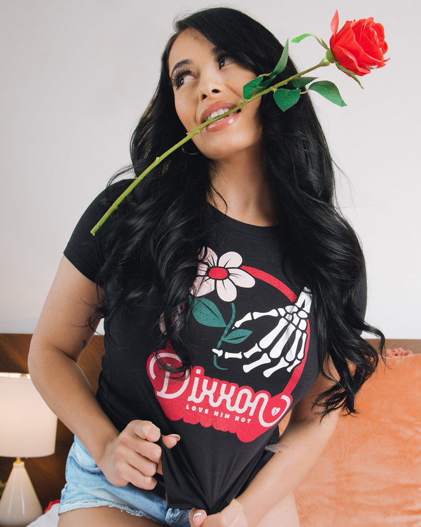 Women's Love Him Not Fitted Tee - Black - Dixxon Flannel Co.
