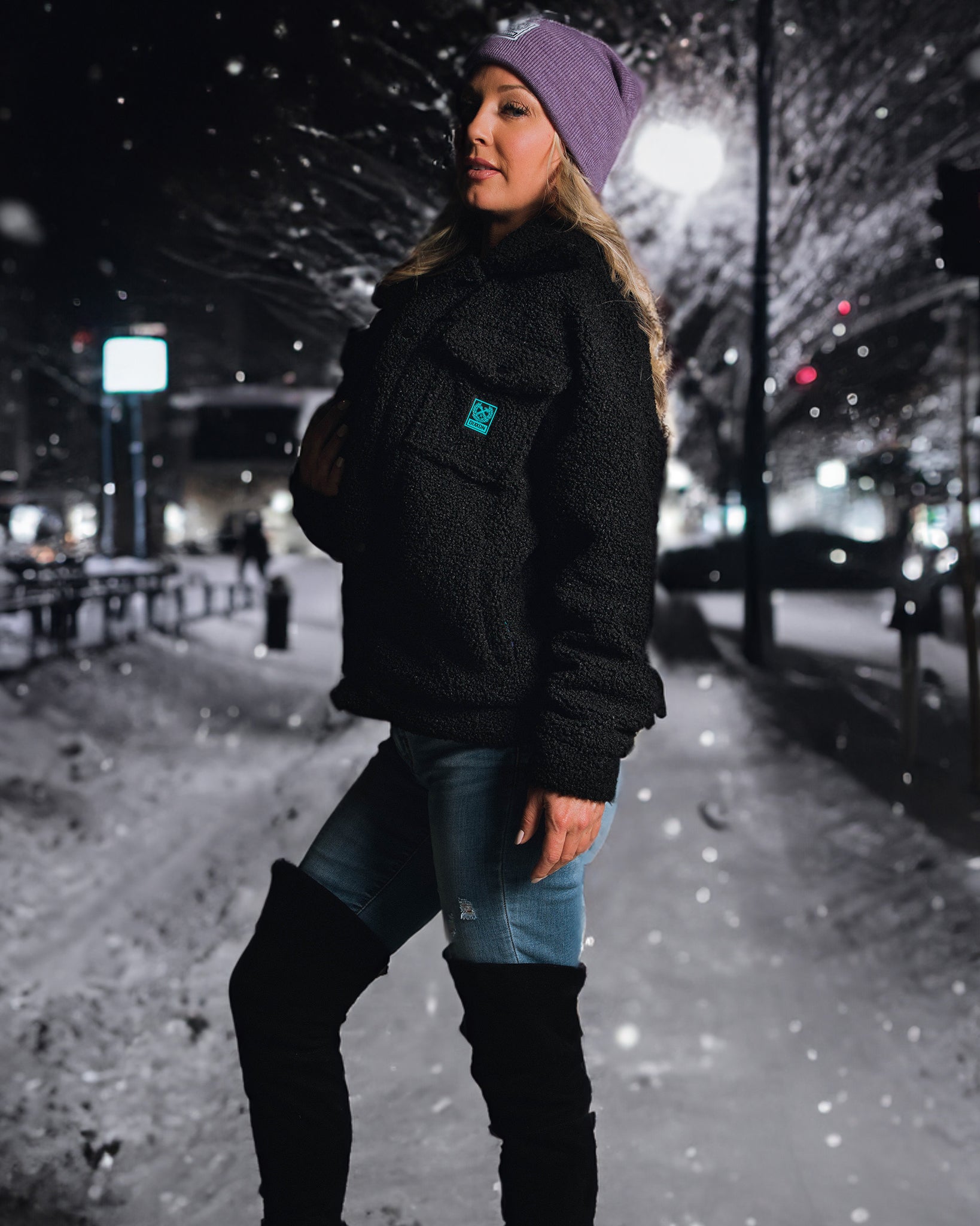 Women's Morning Star Sherpa Jacket - Black - Dixxon Flannel Co.
