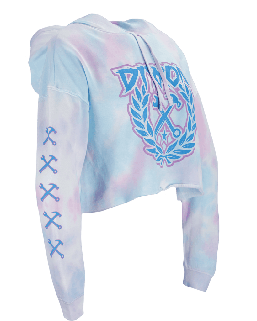 Women's Party Crest Crop Pullover Hoodie - Cotton Candy - Dixxon Flannel Co.
