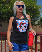 Women's Party Crest Tank - Red, White, & Blue - Dixxon Flannel Co.