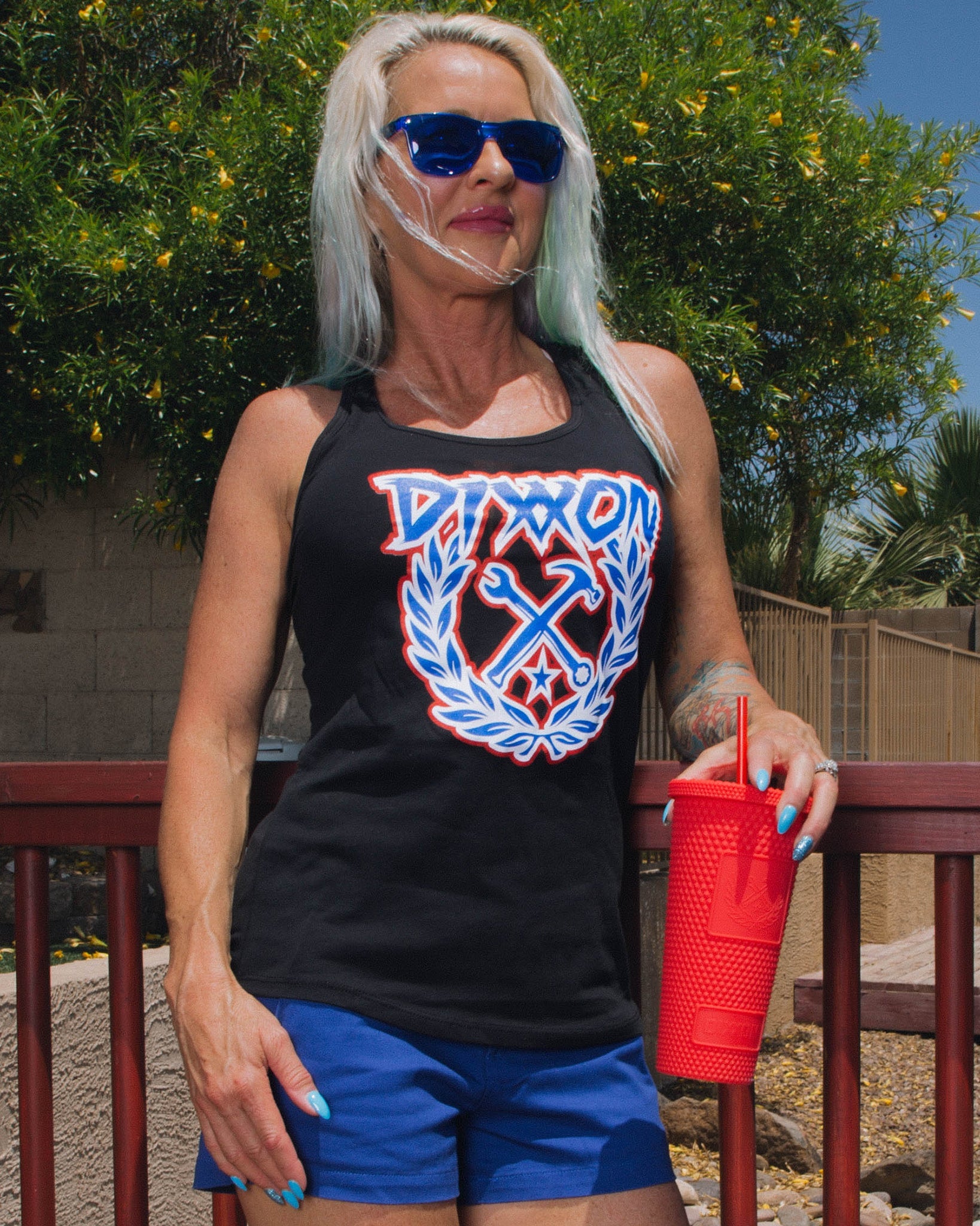 Women's Party Crest Tank - Red, White, & Blue - Dixxon Flannel Co.