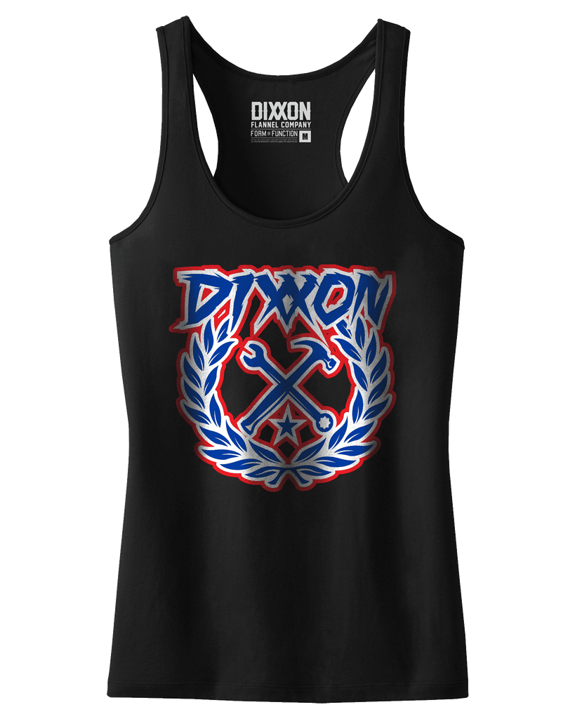 Women's Party Crest Tank - Red, White, & Blue - Dixxon Flannel Co.