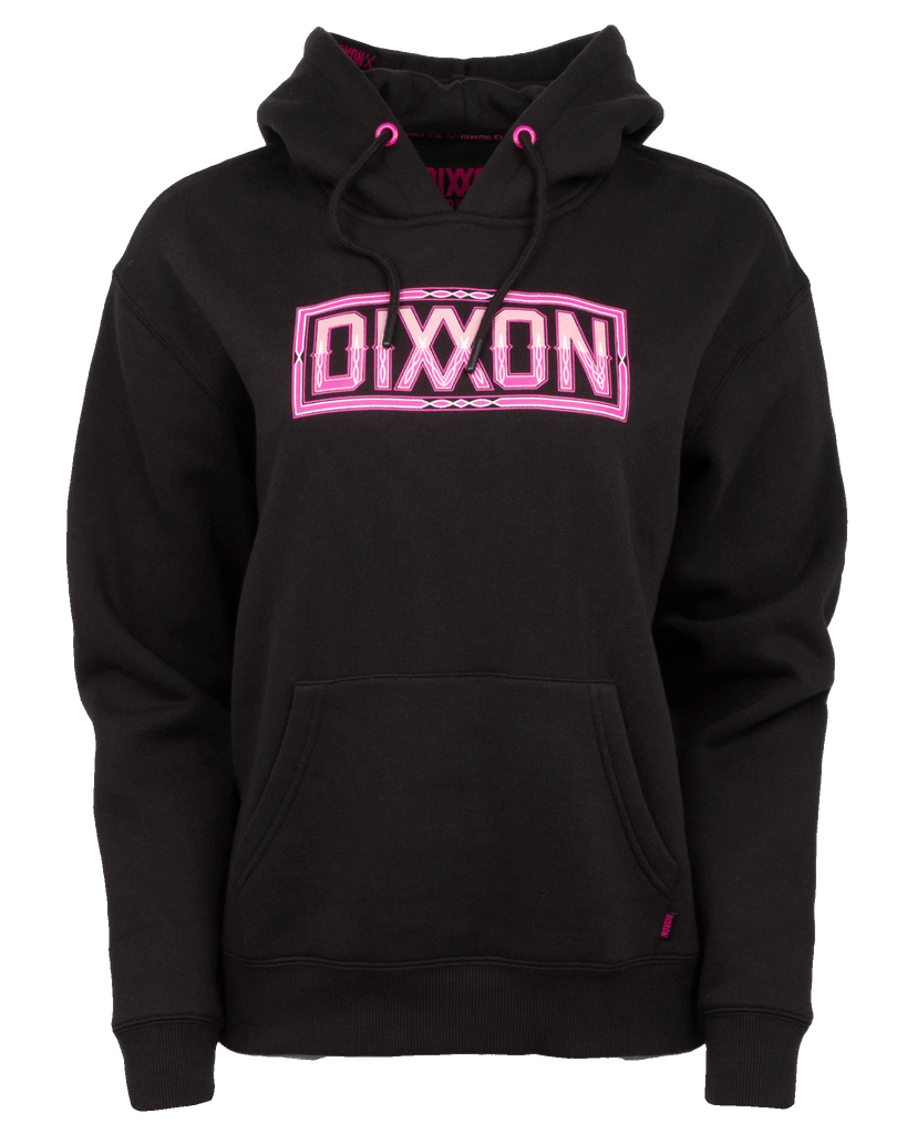 Women's Pinstripe Pullover Hoodie - Black & Pink - Dixxon Flannel Co.