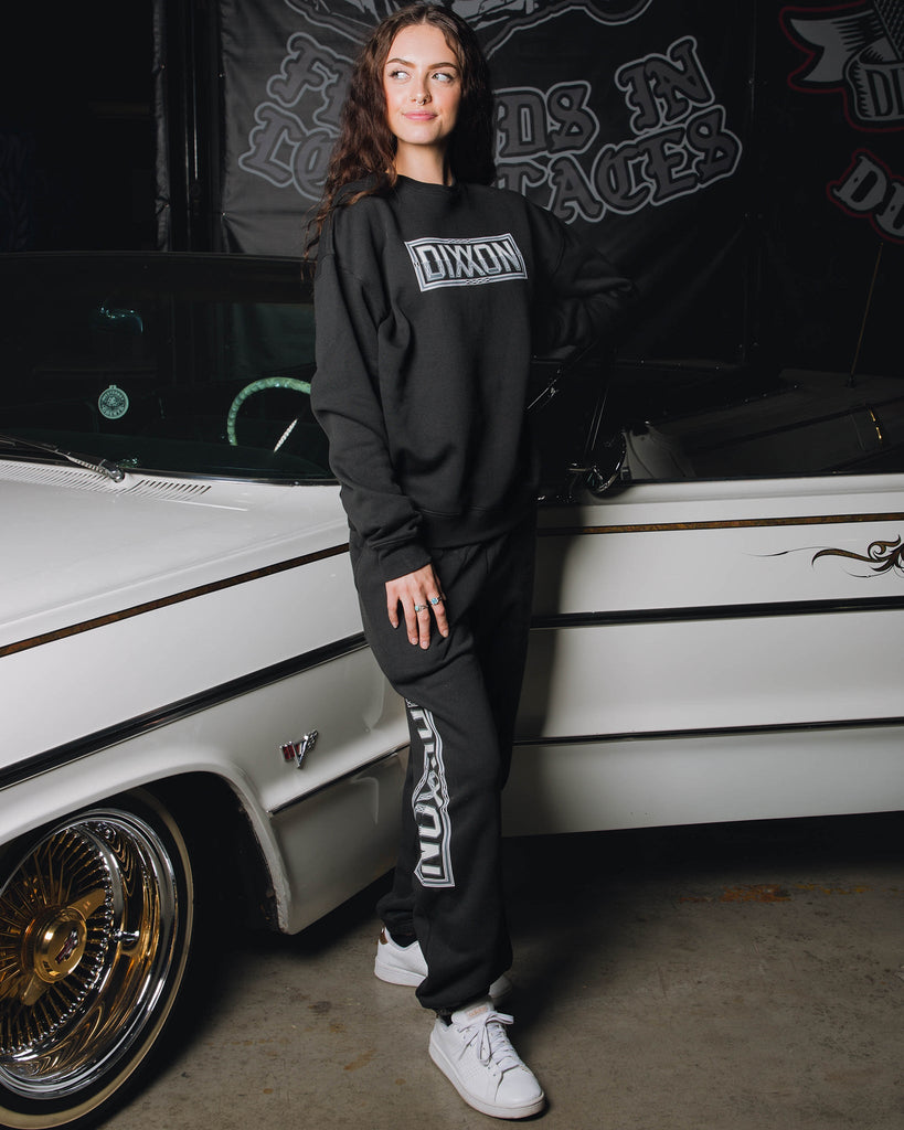 Women's Pinstripe Sweatpants - Black & Gray - Dixxon Flannel Co.